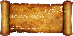 Ádám Róza névjegykártya